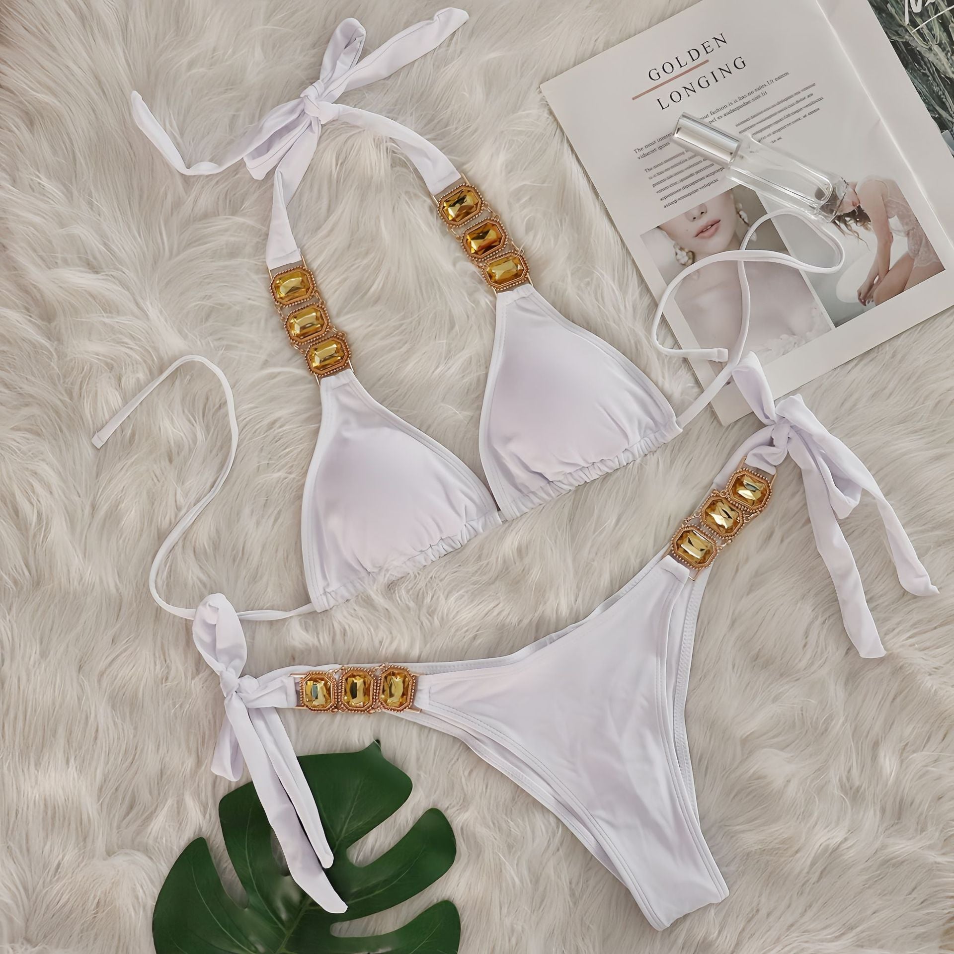 Crystal Diamond Bikini Two Piece Swimsuit