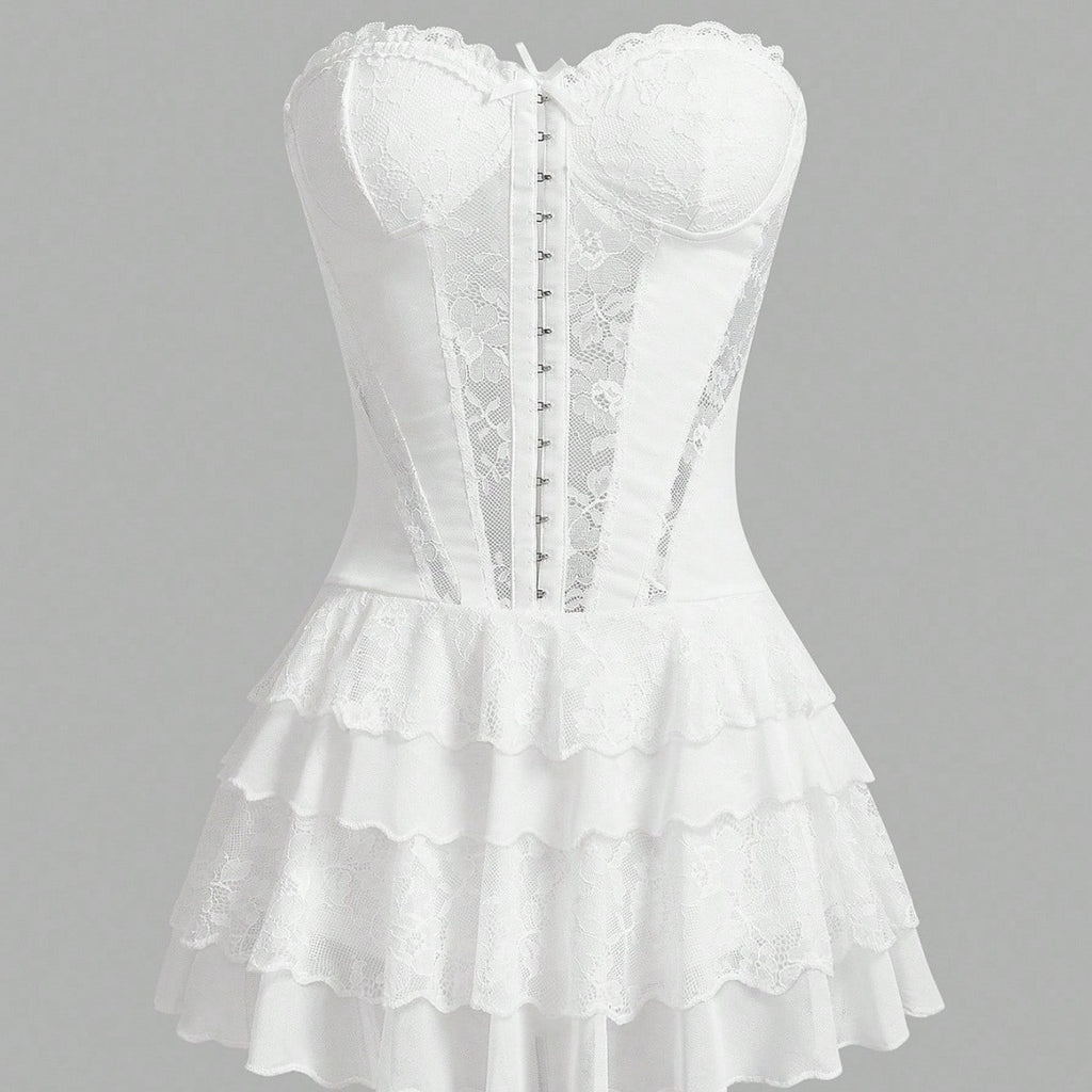 Women's Underwire Lingerie Set with Puffy Skirt