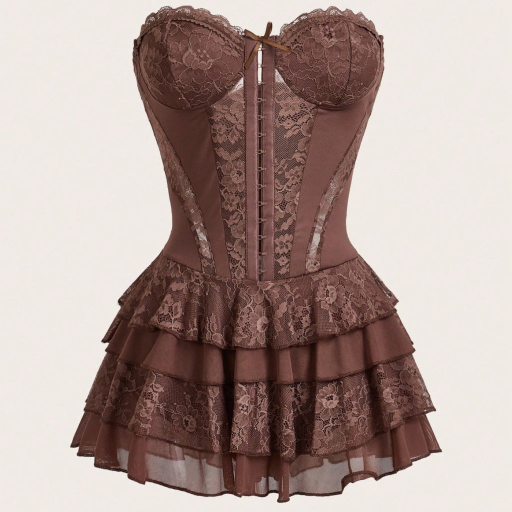 Women's Underwire Lingerie Set with Puffy Skirt