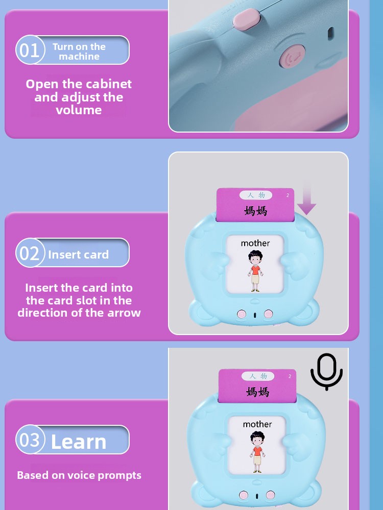 Childrens Multilingual Educational Card Reader